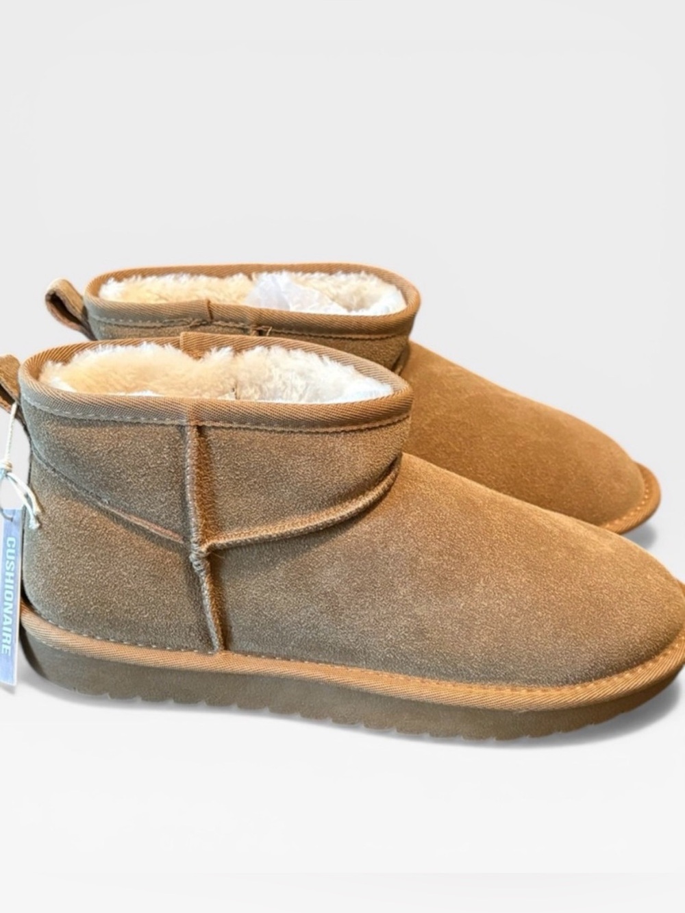 Cushonaire Genuine Suede Water Repellent Ankle Boots Tan 9.5 NWT